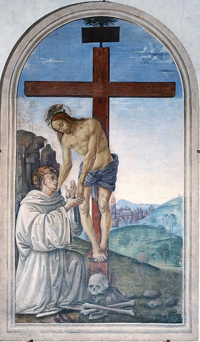 San Bernardo abbraccia Cristo crocifisso - Monastero di S. Maria Maddalena de' Pazzi, Firenze, attribuito